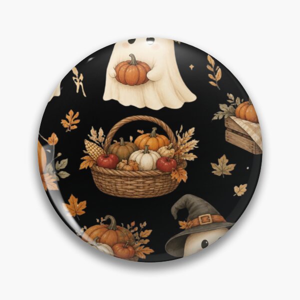 Item preview, Adorable autumn ghosts and vintage pumpkins designed and sold by BriSher.