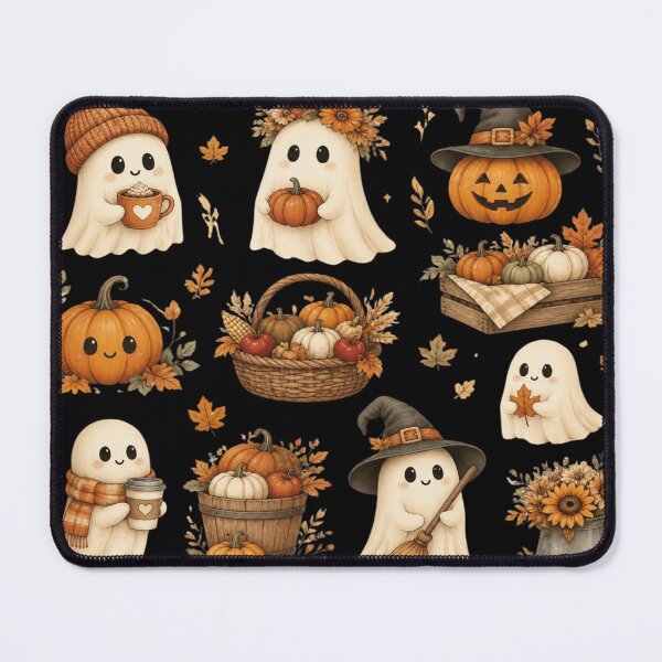 Item preview, Adorable autumn ghosts and vintage pumpkins designed and sold by BriSher.