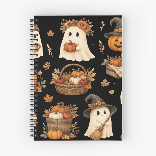 Item preview, Adorable autumn ghosts and vintage pumpkins designed and sold by BriSher.