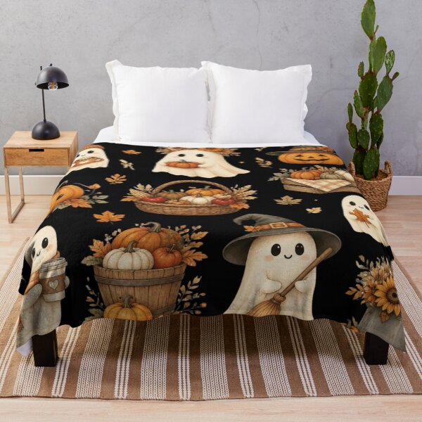 Item preview, Adorable autumn ghosts and vintage pumpkins designed and sold by BriSher.