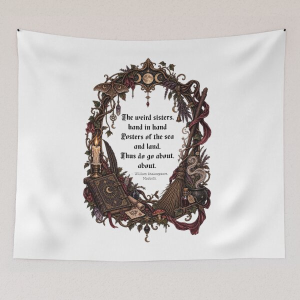 Item preview, The Weird Sisters Quote - Shakespeare Macbeth Witches Dark Academia Witchy Frame designed and sold by Neurospicy Trolls.