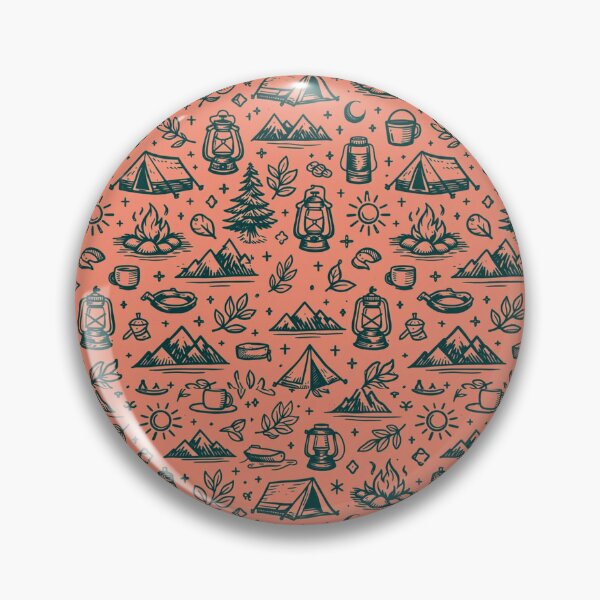 Item preview, Vintage Outdoor Camping Seamless Pattern – Hand-Drawn Wilderness Icons designed and sold by GabeMountainArt.