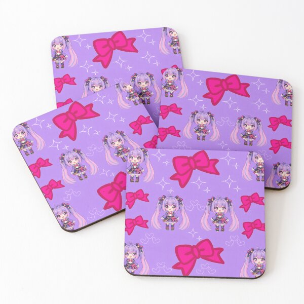 Item preview, Kawaii Chibi Idol with Hot Pink Bows Pattern designed and sold by Azurart2.