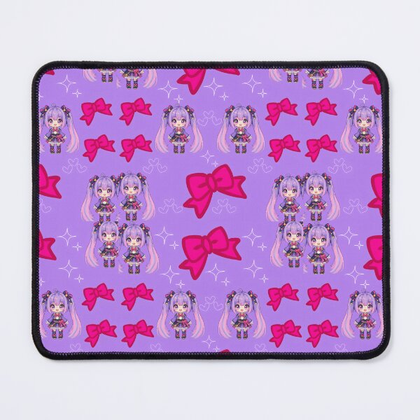 Item preview, Kawaii Chibi Idol with Hot Pink Bows Pattern designed and sold by Azurart2.