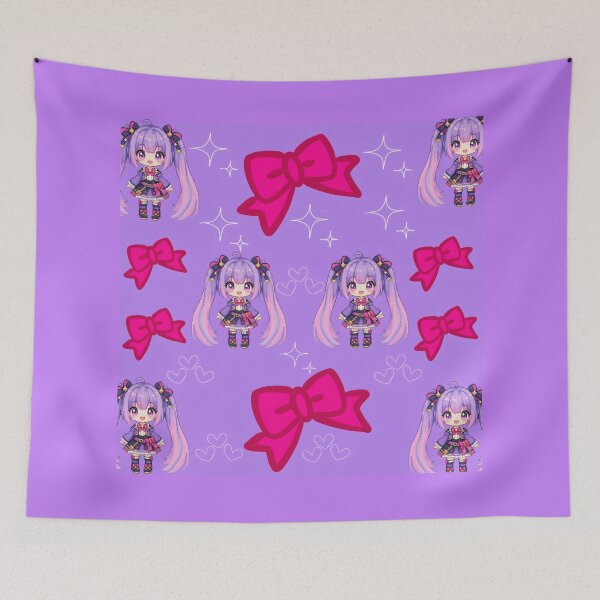 Item preview, Kawaii Chibi Idol with Hot Pink Bows Pattern designed and sold by Azurart2.