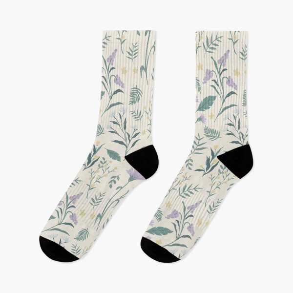 Aperçu de l'œuvre Motif doux de feuilles de prairie fleurie et de cottage créée et vendue par meadowandbloom.