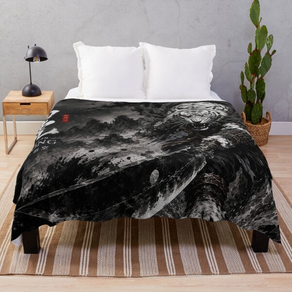 Item preview, Bai Hu Mito Negro Wukong Tigre Blanco Guerrero Fantasía Oscura designed and sold by Fei Long Design Hub.