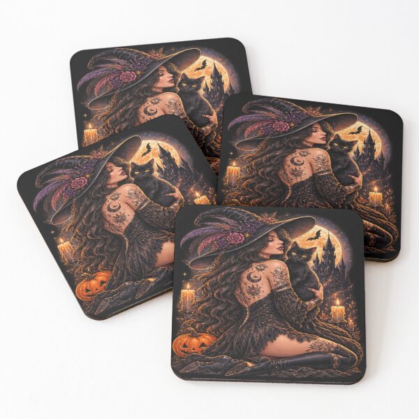 Item preview, Gothic Witch & Black Cat – Midnight Magic designed and sold by Losthope Creations.