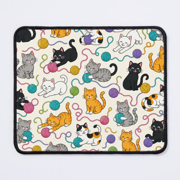 Item preview, Cartoon cats with yarn pattern designed and sold by Kathy Kuczek.