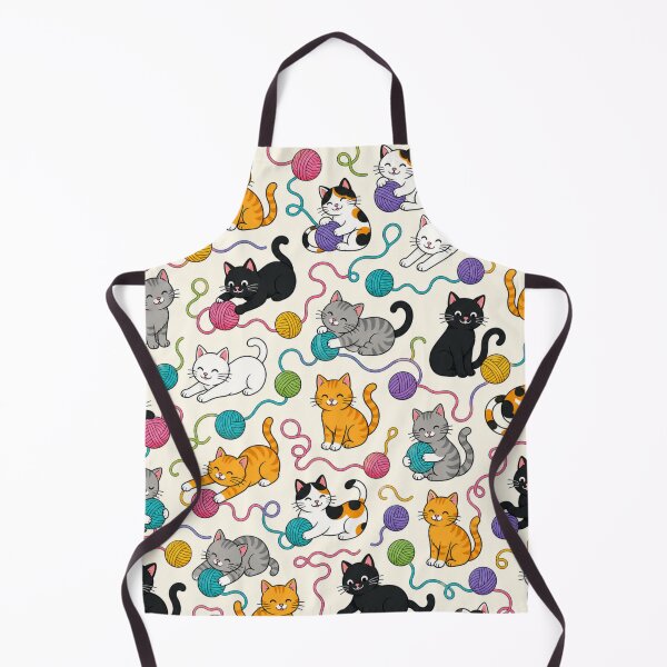 Item preview, Cartoon cats with yarn pattern designed and sold by Kathy Kuczek.