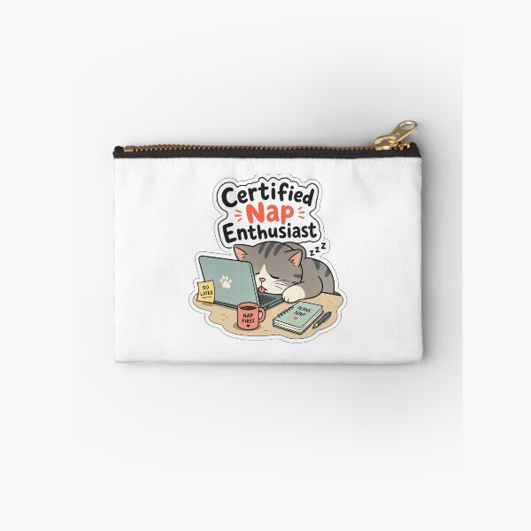 Item preview, Certified Nap Enthusiast Tired Cat Laptop Funny Sleepy Work Sarcastic Quote designed and sold by raedattia.