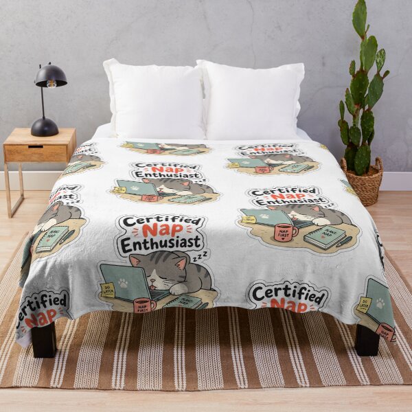 Item preview, Certified Nap Enthusiast Tired Cat Laptop Funny Sleepy Work Sarcastic Quote designed and sold by raedattia.