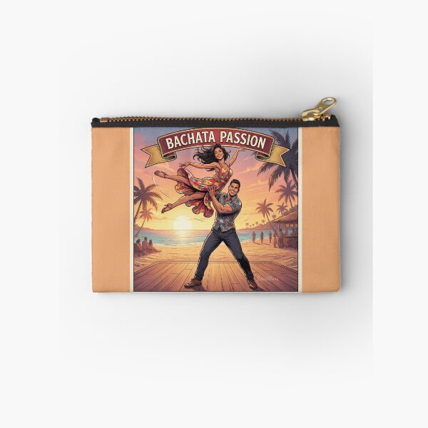 Item preview, Bachata Passion – Retro Latino Dance Couple Acrobatic Lift, Vintage 1970s Tropical Beach Sunset Banner, Social Dancers Apparel Art Poster designed and sold by SmartPuns.