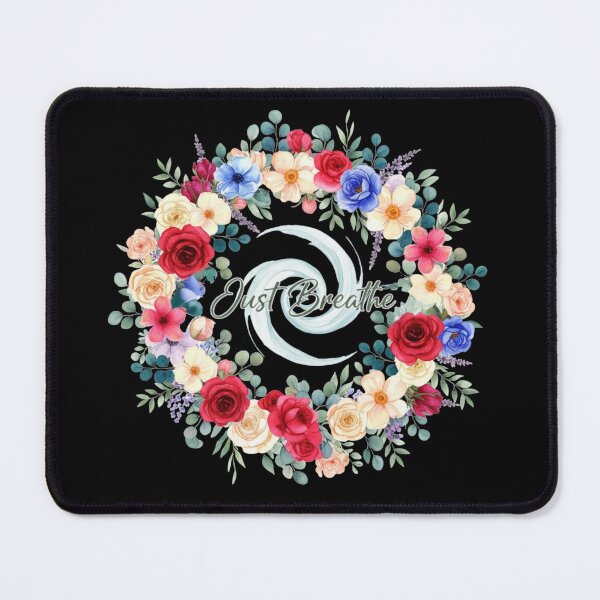 Item preview, Just Breathe (V.10) - Watercolor Floral Wreath Relaxation Meditation Wellness Design designed and sold by D-Islamic.