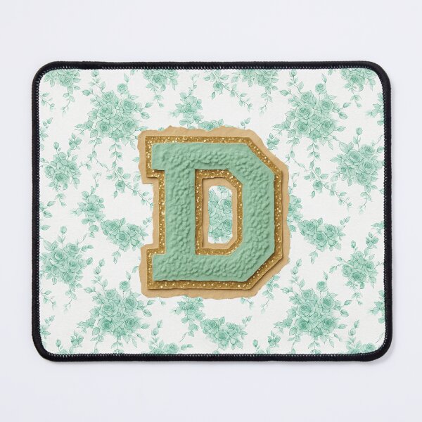 Item preview, Wildflower and Mint Chenille Varsity Letter D Monogram designed and sold by ITCHAWAWAA.