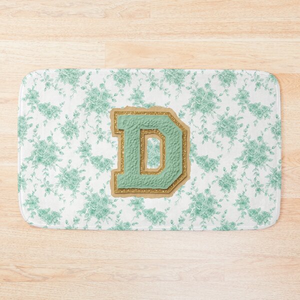 Item preview, Wildflower and Mint Chenille Varsity Letter D Monogram designed and sold by ITCHAWAWAA.