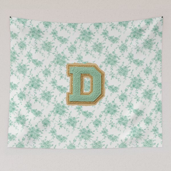 Item preview, Wildflower and Mint Chenille Varsity Letter D Monogram designed and sold by ITCHAWAWAA.