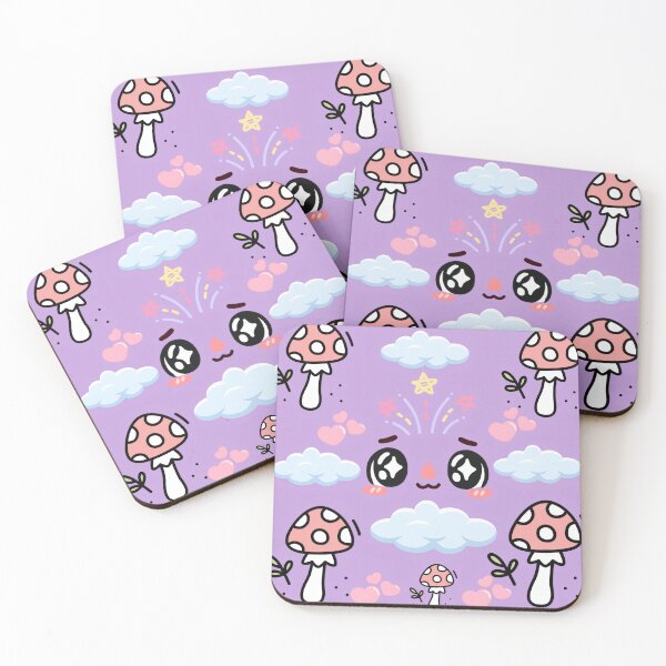 Item preview, Cute Kawaii Mushroom and Dreaming Face Pattern designed and sold by Azurart2.