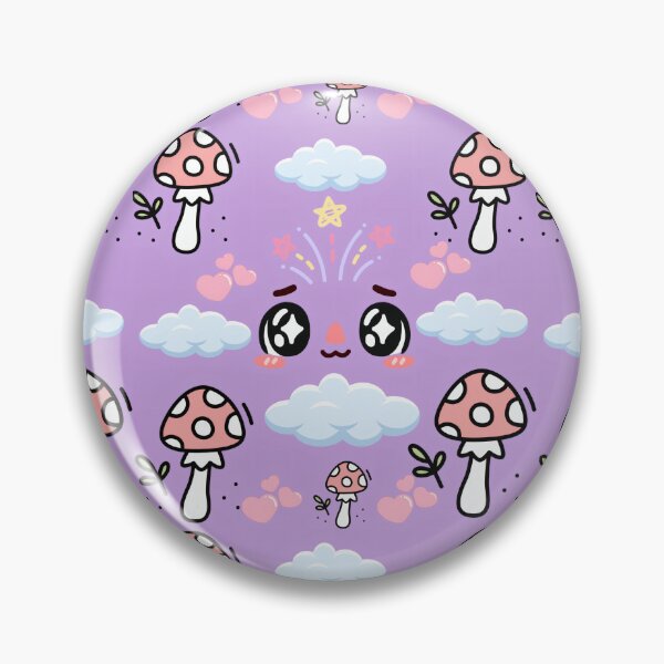 Item preview, Cute Kawaii Mushroom and Dreaming Face Pattern designed and sold by Azurart2.