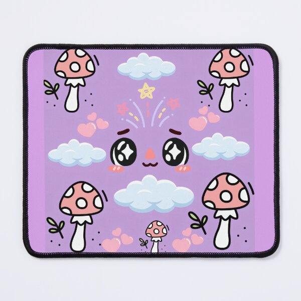 Item preview, Cute Kawaii Mushroom and Dreaming Face Pattern designed and sold by Azurart2.