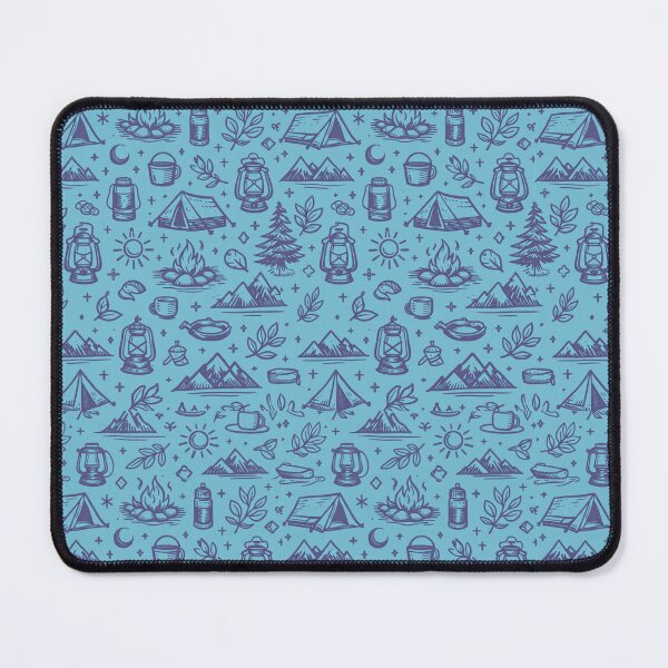 Item preview, Vintage Outdoor Camping Seamless Pattern – Hand-Drawn Wilderness Icons Mint designed and sold by GabeMountainArt.