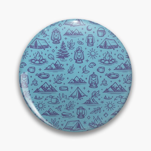 Item preview, Vintage Outdoor Camping Seamless Pattern – Hand-Drawn Wilderness Icons Mint designed and sold by GabeMountainArt.