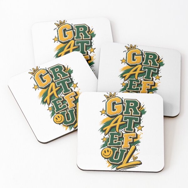Item preview, Grateful Vertical Motivational Typography designed and sold by WearTheVibe Store.