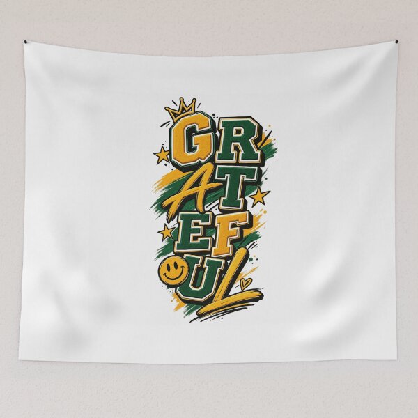Item preview, Grateful Vertical Motivational Typography designed and sold by WearTheVibe Store.