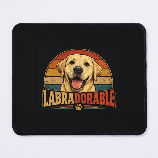 Item preview, “LABRADORABLE” — Happy Labrador face with tongue out, bold retro typography. designed and sold by RiggsBubble.