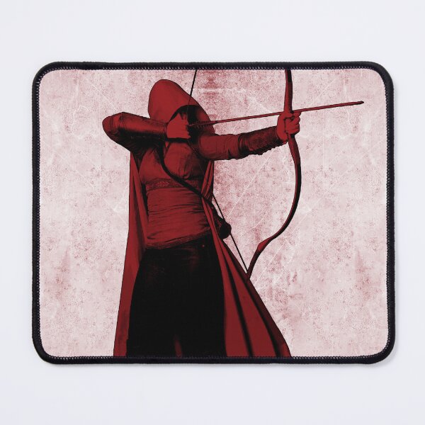 Item preview, Dark Red Hooded Fantasy Archer Drawing Bow Ranger designed and sold by Ghoul Enterprises.