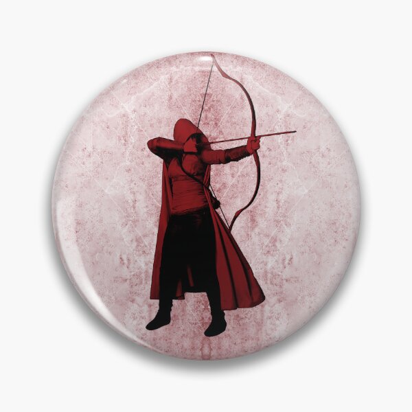 Item preview, Dark Red Hooded Fantasy Archer Drawing Bow Ranger designed and sold by Ghoul Enterprises.
