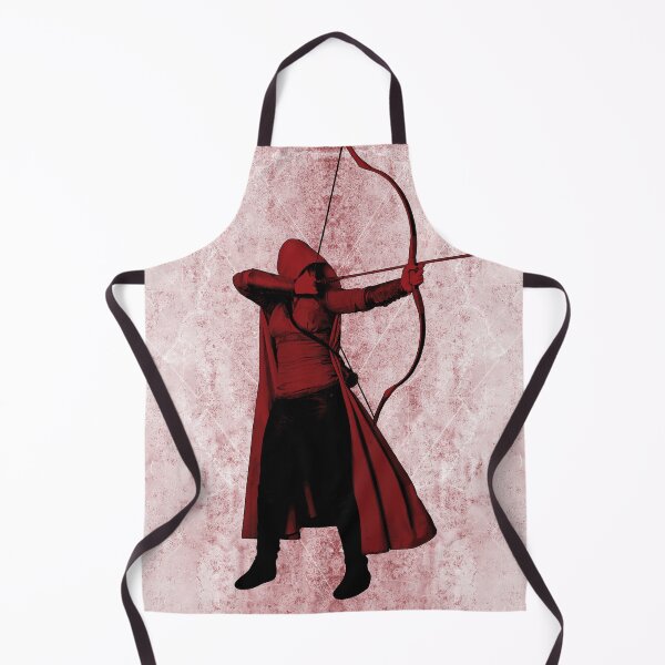 Item preview, Dark Red Hooded Fantasy Archer Drawing Bow Ranger designed and sold by Ghoul Enterprises.