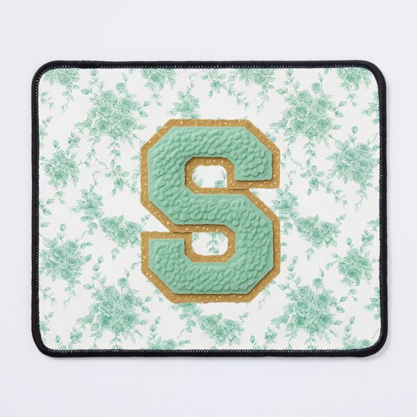 Item preview, Wildflower and Mint Chenille Varsity Letter S Monogram designed and sold by ITCHAWAWAA.