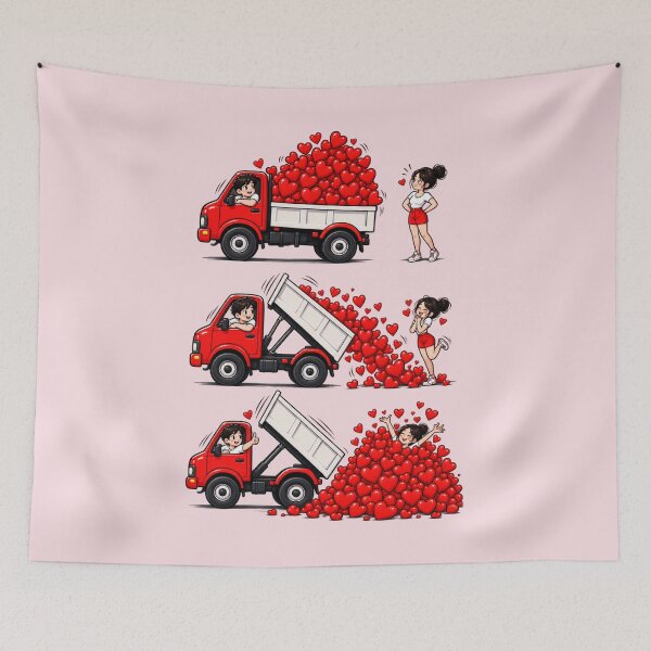 Item preview,  Love Delivery Truck – Funny Romantic Heart Gift Cartoon designed and sold by waikibi ⭐⭐⭐⭐⭐.