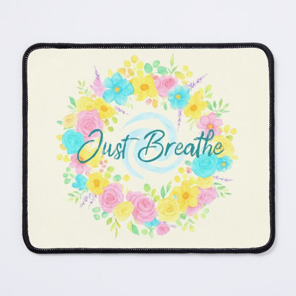 Item preview, Just Breathe (V.12) - Watercolor Floral Wreath Relaxation Meditation Wellness Design designed and sold by D-Islamic.