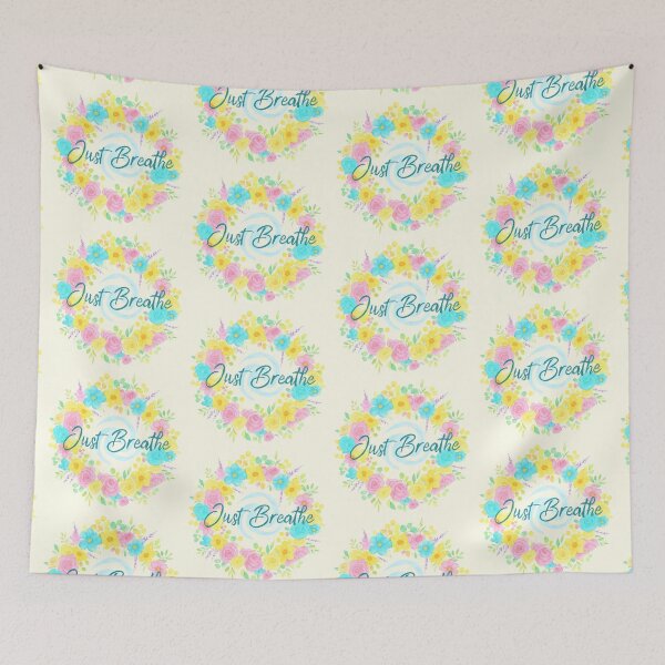 Item preview, Just Breathe (V.12) - Watercolor Floral Wreath Relaxation Meditation Wellness Design designed and sold by D-Islamic.