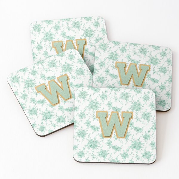 Item preview,  Wildflower and Mint Chenille Varsity Letter W Monogram designed and sold by ITCHAWAWAA.