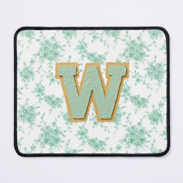 Item preview, Wildflower and Mint Chenille Varsity Letter W Monogram designed and sold by ITCHAWAWAA.