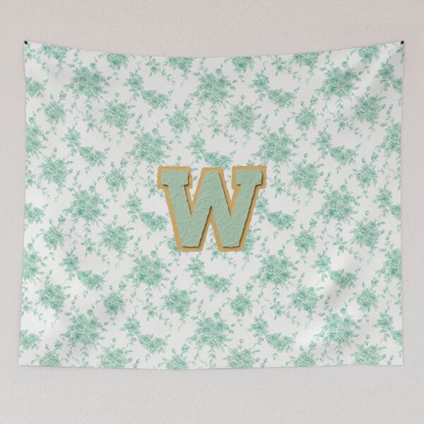 Item preview,  Wildflower and Mint Chenille Varsity Letter W Monogram designed and sold by ITCHAWAWAA.