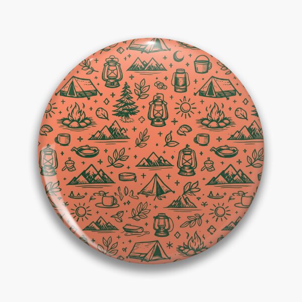Item preview, Vintage Outdoor Camping Seamless Pattern – Hand-Drawn Wilderness Icons Sangri designed and sold by GabeMountainArt.