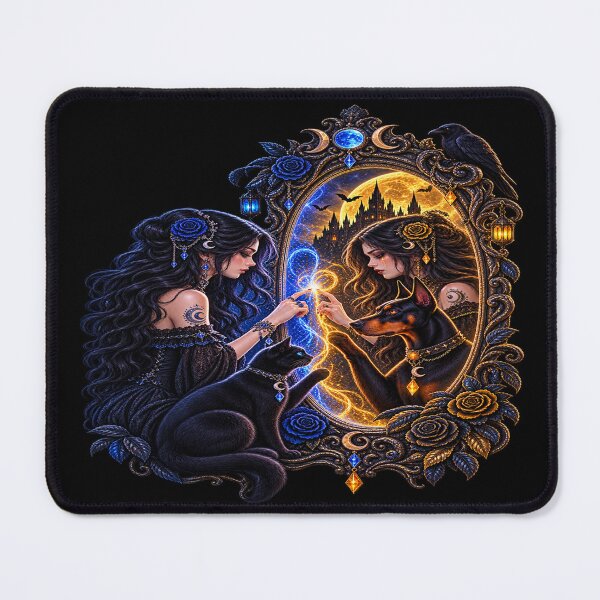 Item preview, Mirror of Two Souls – Blue & Golden Moon Enchantresses designed and sold by TroviTutto.