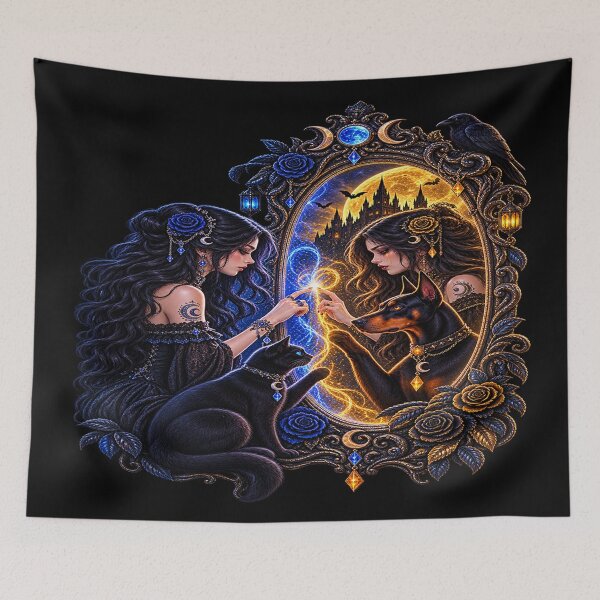 Item preview, Mirror of Two Souls – Blue & Golden Moon Enchantresses designed and sold by TroviTutto.