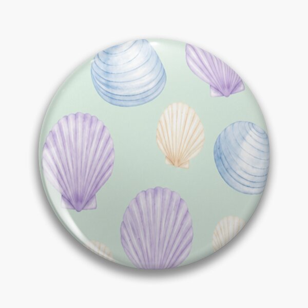 Item preview, Pastel Purple and Blue Seashell Pattern on Mint Green designed and sold by Creativveworrld03.