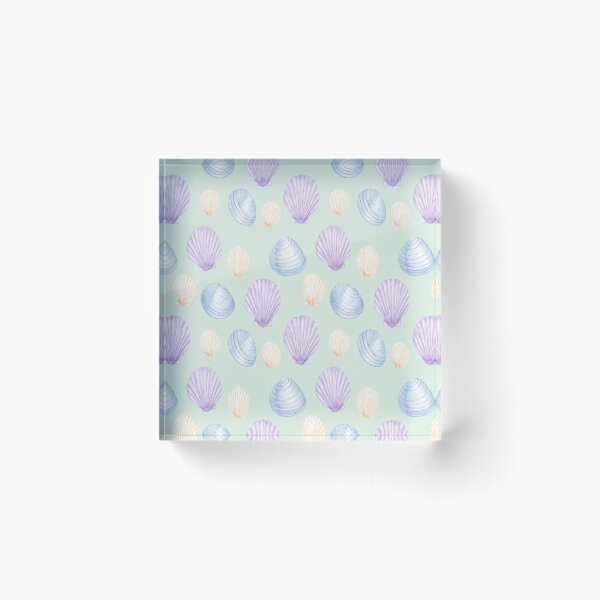 Item preview, Pastel Purple and Blue Seashell Pattern on Mint Green designed and sold by Creativveworrld03.