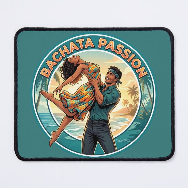Item preview, Bachata Passion Circular – Retro Latino Dance Couple Acrobatic Lift, Round Tropical Sunset Graphic, Social Dancers Apparel Emblem Sticker designed and sold by SmartPuns.