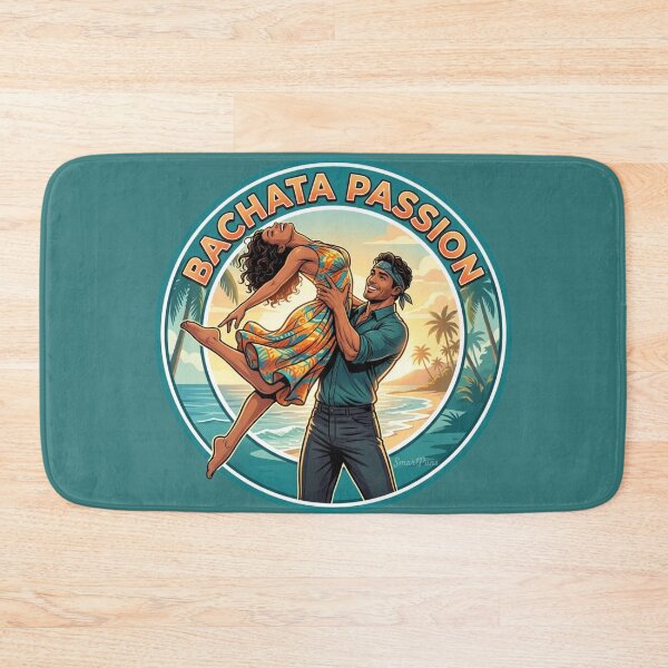 Item preview, Bachata Passion Circular – Retro Latino Dance Couple Acrobatic Lift, Round Tropical Sunset Graphic, Social Dancers Apparel Emblem Sticker designed and sold by SmartPuns.