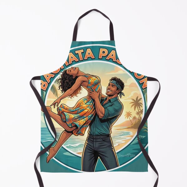 Item preview, Bachata Passion Circular – Retro Latino Dance Couple Acrobatic Lift, Round Tropical Sunset Graphic, Social Dancers Apparel Emblem Sticker designed and sold by SmartPuns.