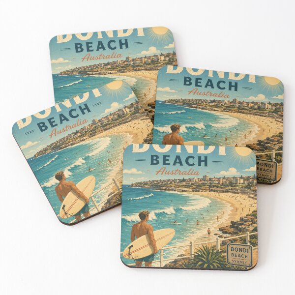 Item preview, Vintage Bondi Beach Australian Surf Travel Art designed and sold by RiderSpoon.