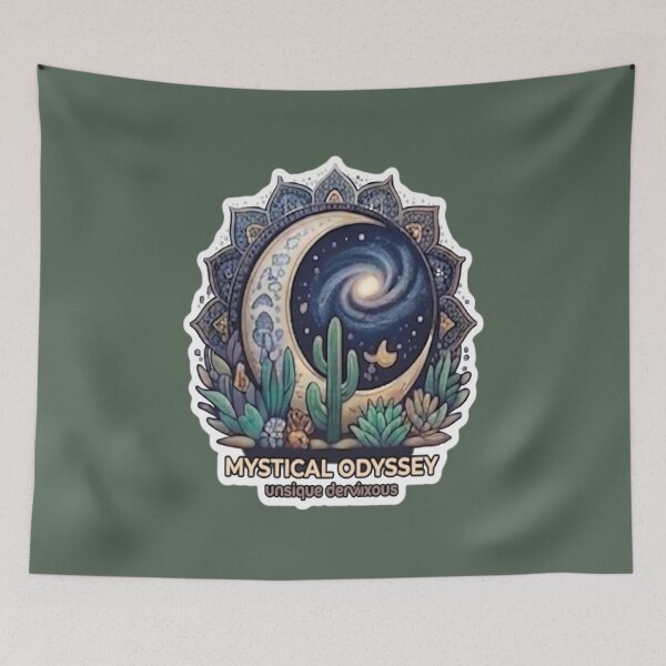 Item preview, Mystical Desert Moon and Galaxy Mandala Sticker designed and sold by FABIOLA1970.