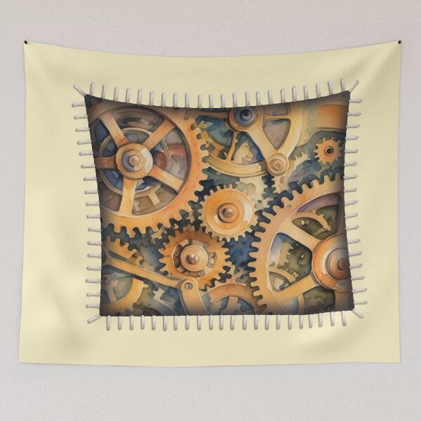Item preview, Stitched Opening Reveals Clockwork Gears designed and sold by MoxisWatercolor.